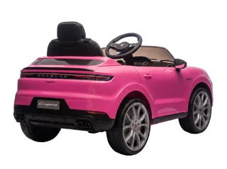 Voiture électrique enfant Porsche Cayenne rose 12V, avec télécommande parentale, démarrage progressif Soft-Start, pour enfant de 3-6 ans
