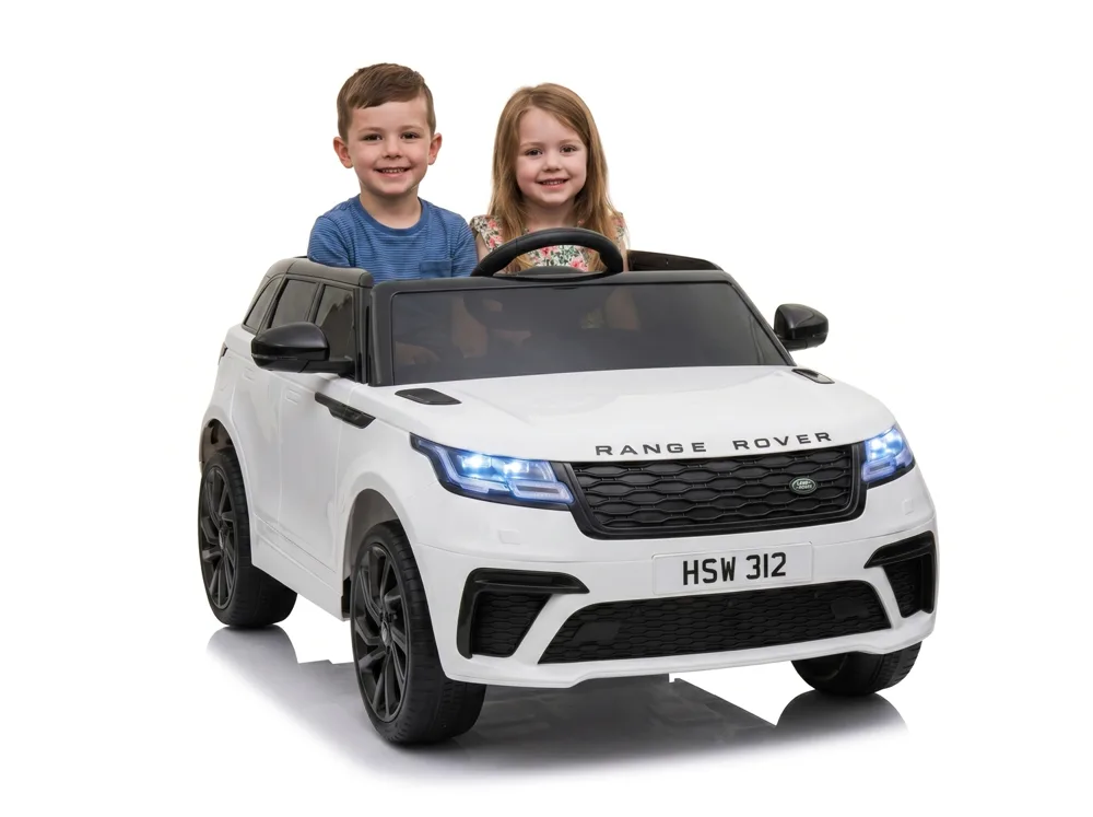 Voiture électrique enfant Range Rover Velar blanc 12V, sous licence officielle, pour enfant de 3-6 ans