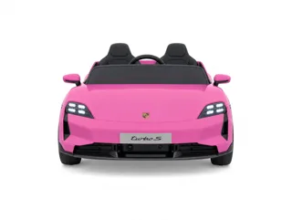 Voiture électrique enfant Porsche Taycan rose 24V, sous licence officielle, ceinture de sécurité, pour enfant de 5-9 ans