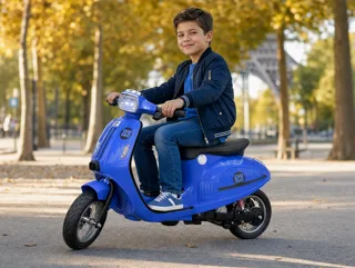 Voiture électrique enfant Vespa Électrique bleu 24V, pour enfant de 5-9 ans, visuel 7