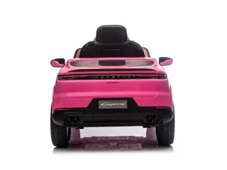 Voiture électrique enfant Porsche Cayenne rose 12V, avec télécommande parentale, lecteur MP3 Bluetooth, pour enfant de 3-6 ans