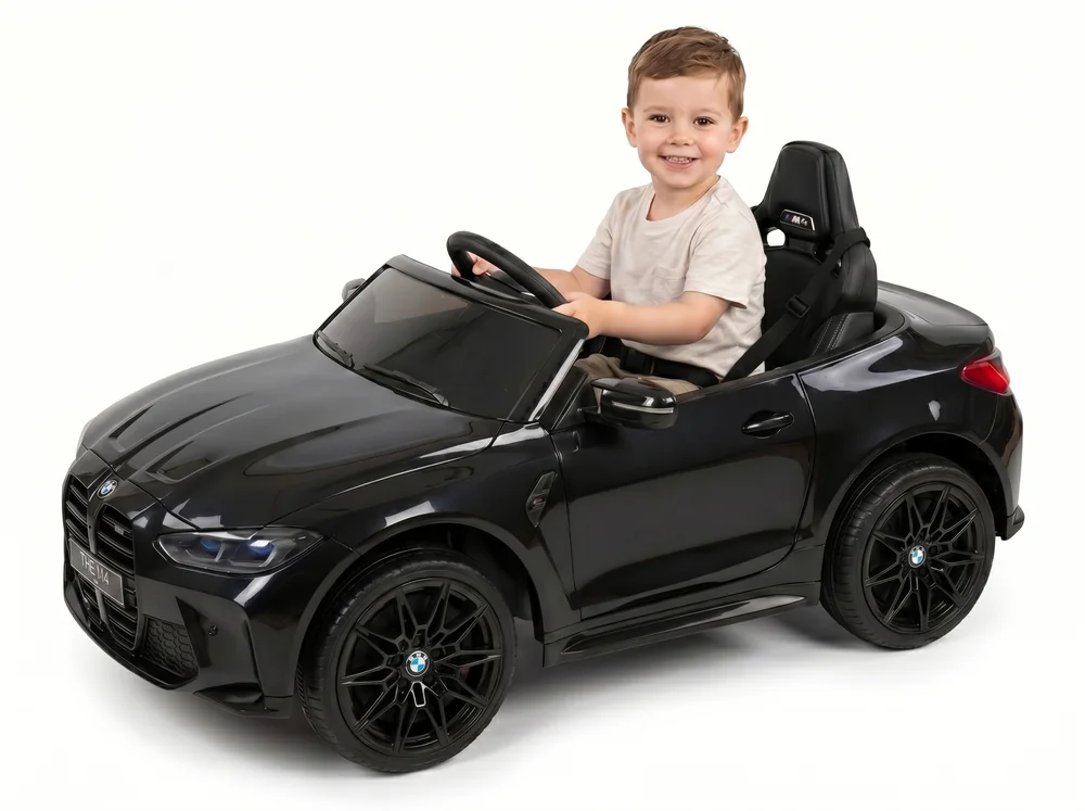 Voiture électrique enfant BMW M4 12V métallisée trois-quarts