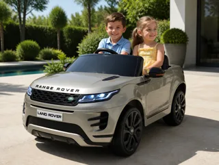 Voiture électrique enfant Range Rover Evoque gris 12V, phares et feux fonctionnels, pour enfant de 3-6 ans
