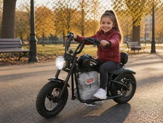 Voiture électrique enfant Moto Chopper 24V, cadre acier renforcé, allure chopper, pour enfant de 5-9 ans, visuel 2