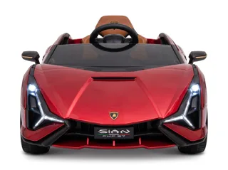 Voiture électrique enfant Lamborghini Sián rouge 12V, sous licence officielle, pour enfant de 3-6 ans