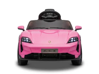 Voiture électrique enfant Porsche Taycan rose 12V, habitacle simili cuir, pour enfant de 3-6 ans, visuel 3