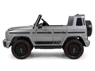 Voiture électrique enfant Mercedes G63 AMG gris métallisé 12V, lecteur MP3 Bluetooth, pour enfant de 3-6 ans