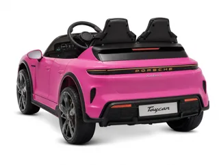 Voiture électrique enfant Porsche Taycan rose 24V, sous licence officielle, lecteur MP3 Bluetooth, pour enfant de 5-9 ans