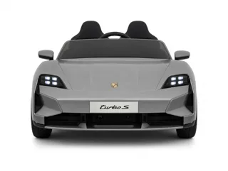 Voiture électrique enfant Porsche Taycan gris 24V, démarrage progressif Soft-Start, pour enfant de 5-9 ans