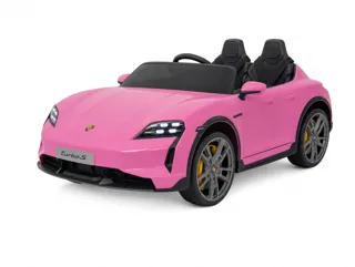 Voiture électrique enfant Porsche Taycan rose 24V, sous licence officielle, jusqu'à 10 km/h, pour enfant de 5-9 ans