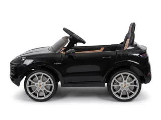 Voiture électrique enfant Porsche Cayenne noir 12V, sous licence officielle, avec télécommande parentale, pour enfant de 3-6 ans