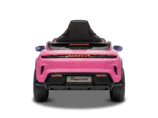 Voiture électrique enfant Porsche Taycan rose 12V, habitacle simili cuir, pour enfant de 3-6 ans, visuel 6
