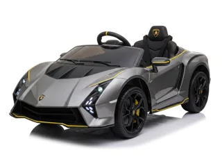 Voiture électrique enfant Lamborghini Auténtica gris 12V, sous licence officielle, démarrage progressif Soft-Start, pour enfant de 3-6 ans