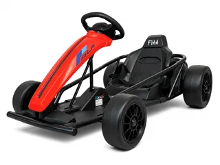 Voiture électrique enfant Drift Kart rouge 24V, jusqu'à 15 km/h, pour enfant de 5-9 ans