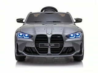 BMW M4 enfant 12V gris métallisé, face avant calandre