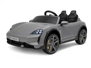 Voiture électrique enfant Porsche Taycan gris 24V, avec télécommande parentale, pour enfant de 5-9 ans
