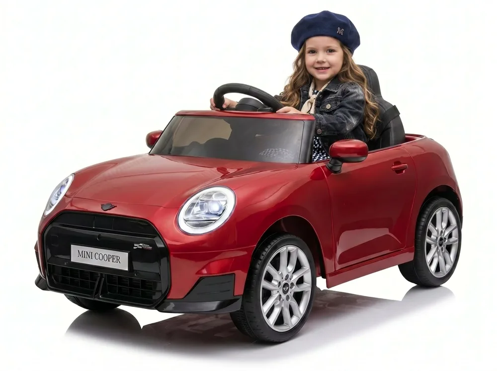 Voiture électrique enfant Mini Cooper S rouge 12V, sous licence officielle, pour enfant de 3-6 ans