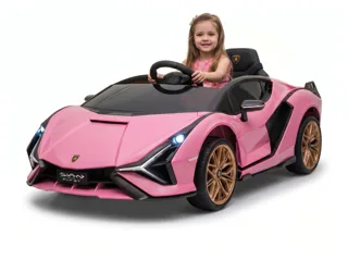 Voiture électrique enfant Lamborghini Sián rose 12V, sous licence officielle, pour enfant de 3-6 ans