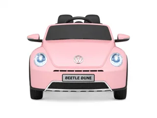 Voiture électrique enfant Volkswagen Beetle rose 12V, ceinture de sécurité, pour enfant de 3-6 ans