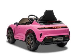 Voiture électrique enfant Porsche Taycan rose 12V, habitacle simili cuir, pour enfant de 3-6 ans, visuel 5
