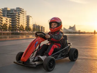 Voiture électrique enfant Drift Kart rouge 24V, mode drift dérapage contrôlé, pour enfant de 5-9 ans, visuel 3