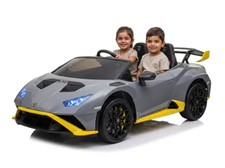Voiture électrique enfant Lamborghini Huracán STO gris et jaune 12V, batterie 10 Ah, pour enfant de 3-6 ans