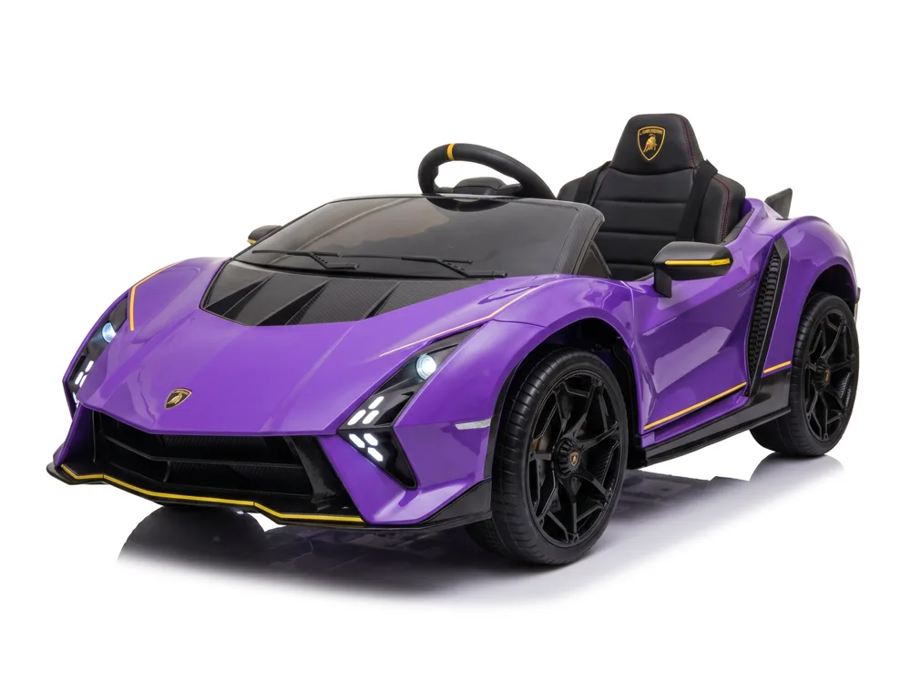 Voiture électrique enfant Lamborghini Auténtica violet 12V, sous licence officielle, pour enfant de 3-6 ans