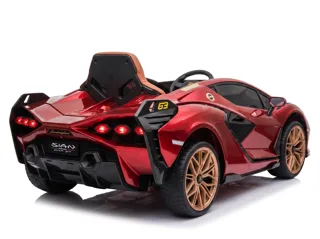 Voiture électrique enfant Lamborghini Sián rouge 12V, démarrage progressif Soft-Start, pour enfant de 3-6 ans