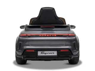 Voiture électrique enfant Porsche Taycan gris 12V, habitacle simili cuir, pour enfant de 3-6 ans, visuel 5