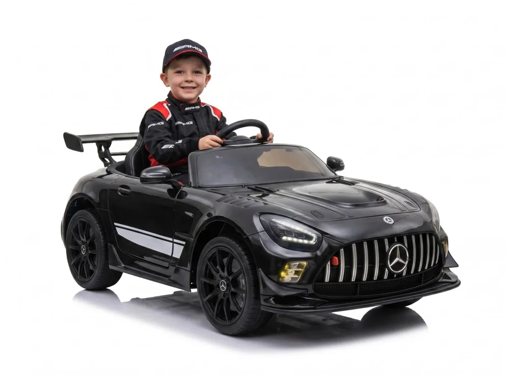 Voiture électrique enfant Mercedes GT3 AMG orange 12V, sous licence officielle, pour enfant de 3-6 ans