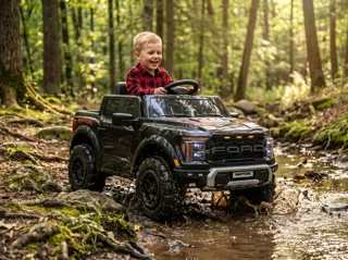 Voiture électrique enfant Ford Raptor noir 12V, jusqu'à 5 km/h, pour enfant de 3-6 ans