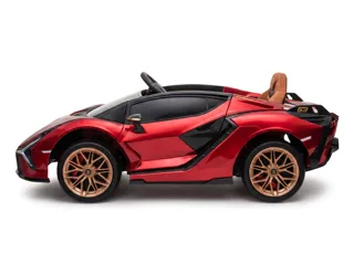Voiture électrique enfant Lamborghini Sián rouge 12V, avec télécommande parentale, pour enfant de 3-6 ans