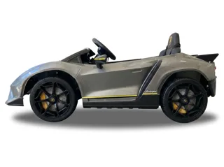 Voiture électrique enfant Lamborghini Auténtica gris 12V, sous licence officielle, lecteur MP3 Bluetooth, pour enfant de 3-6 ans