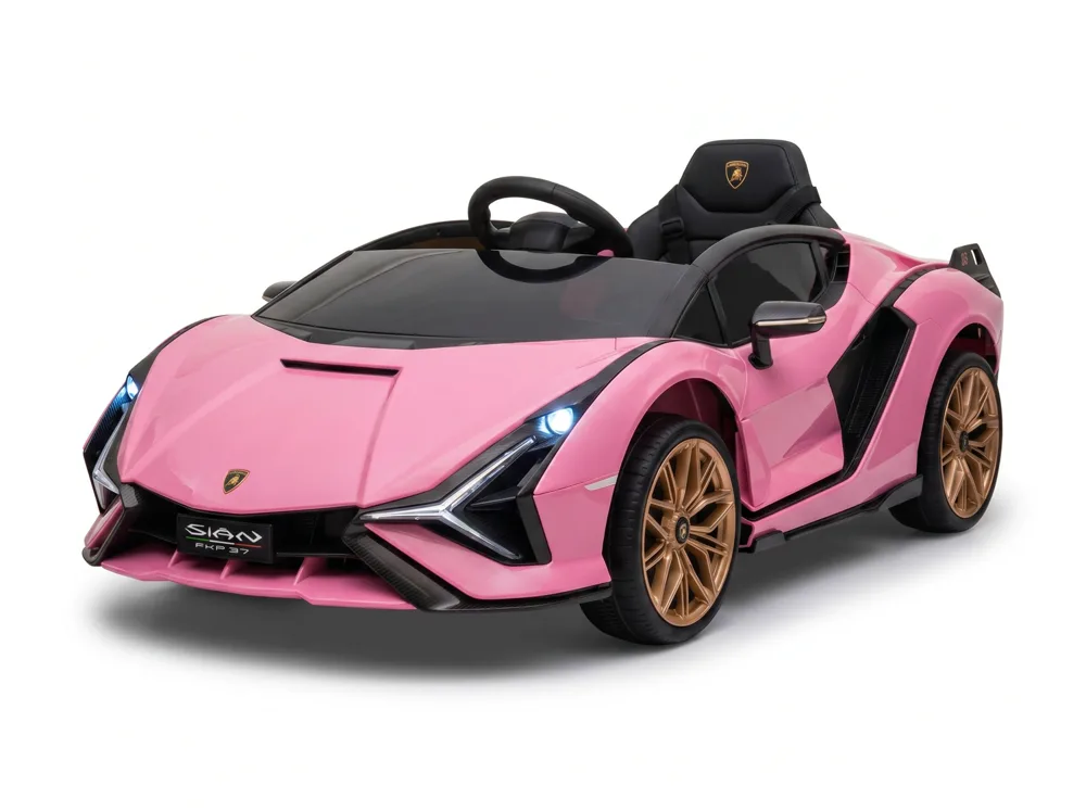 Voiture électrique enfant Lamborghini Sián rose 12V, sous licence officielle, pour enfant de 3-6 ans