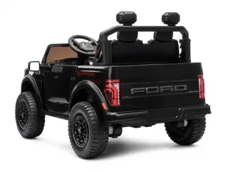 Voiture électrique enfant Ford Raptor noir 24V, sous licence officielle, ceinture de sécurité, pour enfant de 5-9 ans