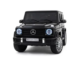 Voiture électrique enfant Mercedes G500 noir 12V, roues gomme EVA souple, pour enfant de 3-6 ans