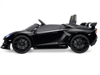 Voiture électrique enfant Lamborghini Aventador SVJ noir 24V, habitacle simili cuir, pour enfant de 5-9 ans