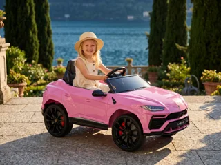 Voiture électrique enfant Lamborghini Urus rose 12V, sous licence officielle, démarrage progressif Soft-Start, pour enfant de 3-6 ans